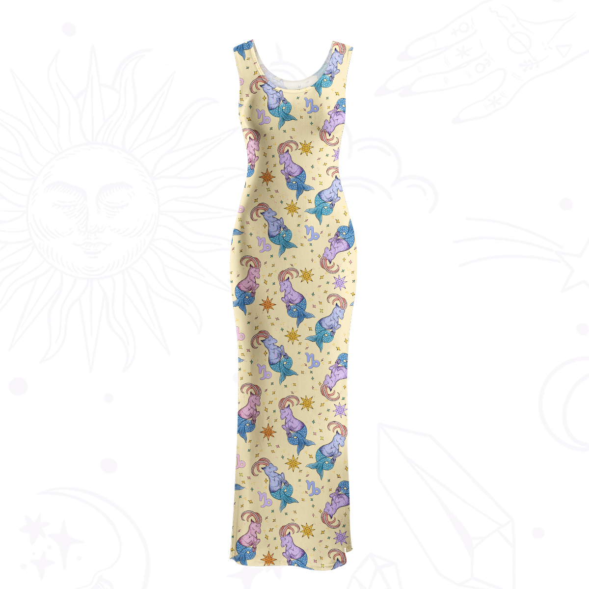 Purplehecate Capricorn Spirit Zodiac Maxi Tank Beachwear Dress