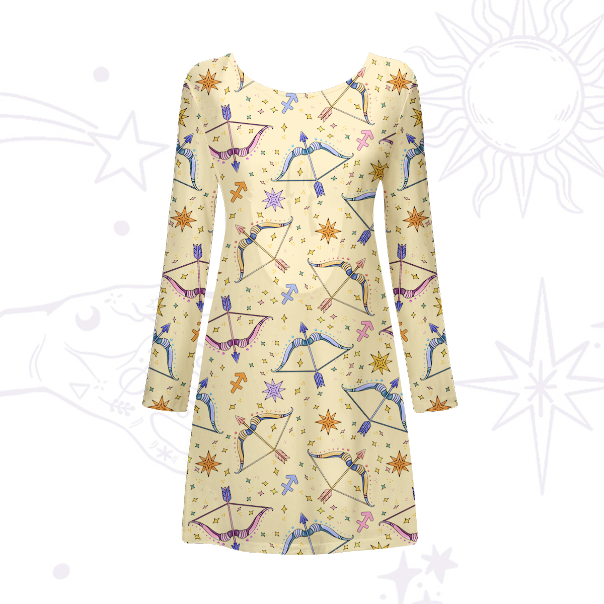 Purplehecate Sagittarius Spirit Zodiac Beachwear Cover-Up Dress