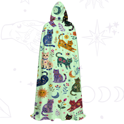 Purplehecate Rainbow Magic Cats Hooded Cloak