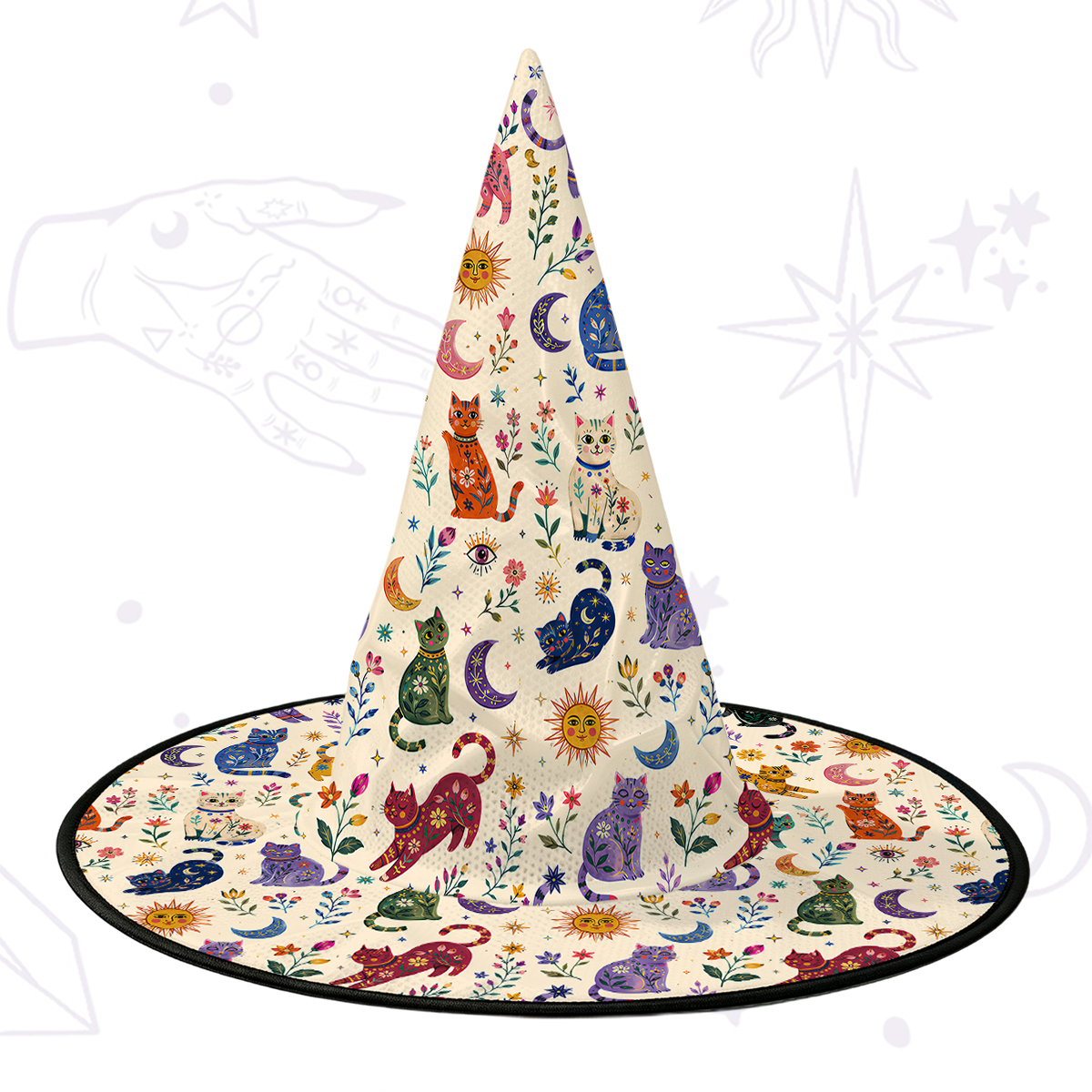 Purplehecate Rainbow Magic Cats Witch Hat