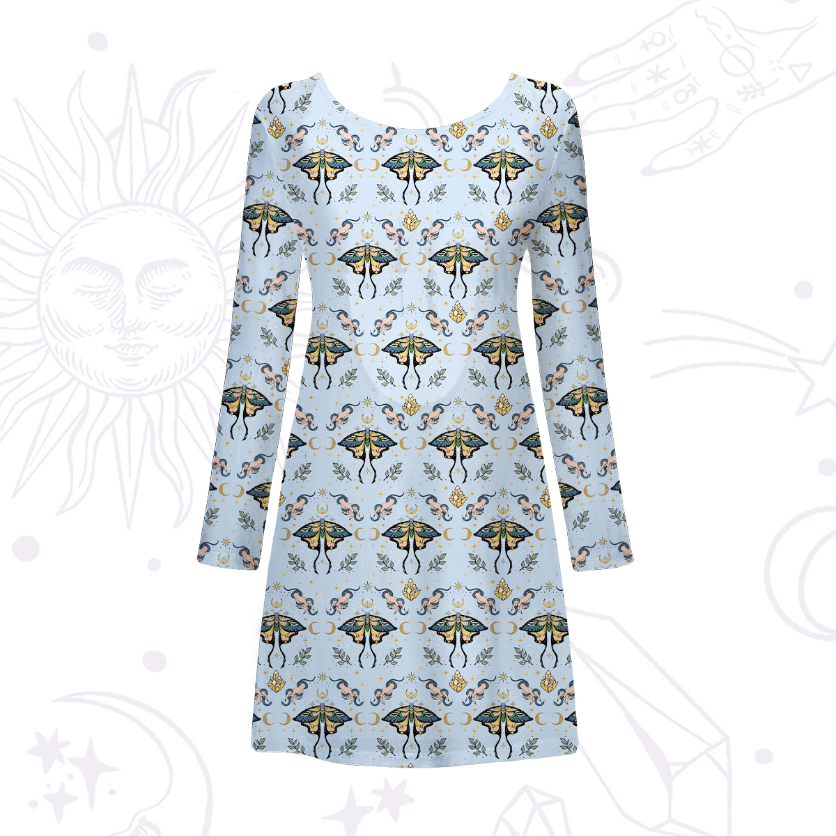 Purplehecate Mystical Moth Beachwear Cover-Up Dress