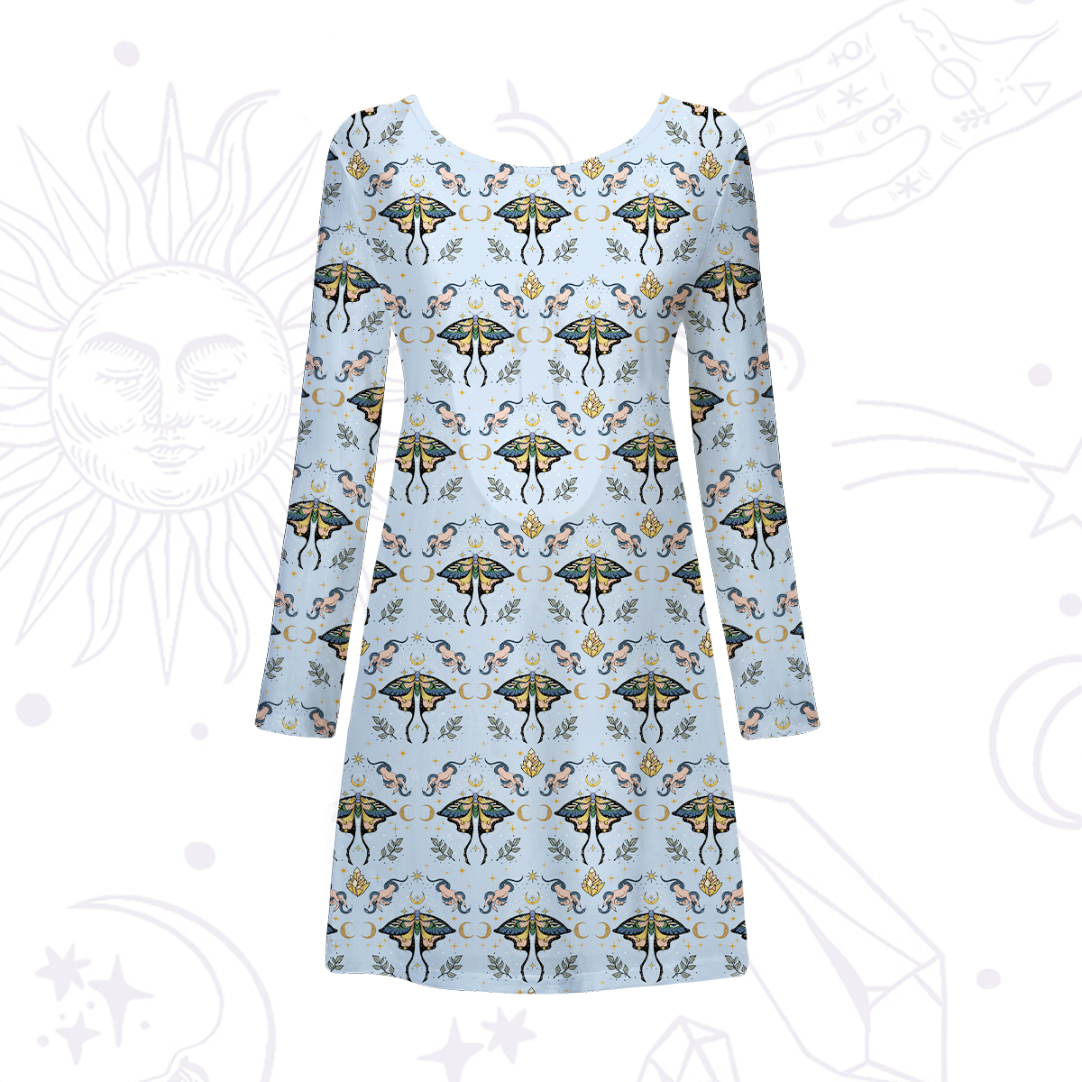 Purplehecate Mystical Moth Beachwear Cover-Up Dress