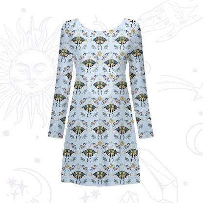 Purplehecate Mystical Moth Beachwear Cover-Up Dress