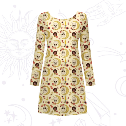 Purplehecate Sorcerer's Skull Beachwear Cover-Up Dress