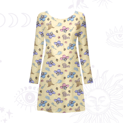 Purplehecate Magical Cowboy Skull Beachwear Cover-Up Dress