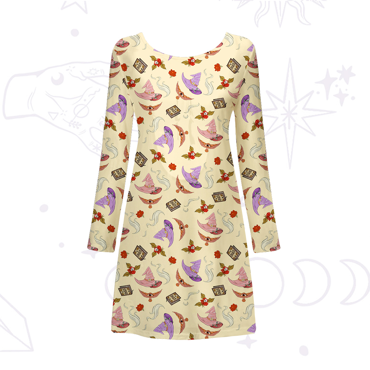 Purplehecate Fantasy Wizard Hat Beachwear Cover-Up Dress