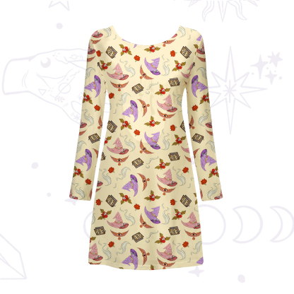 Purplehecate Fantasy Wizard Hat Beachwear Cover-Up Dress