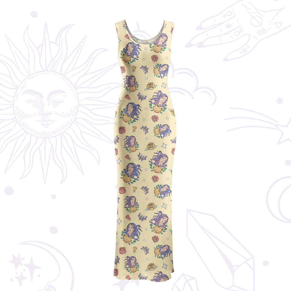 Purplehecate Virgo Spirit Zodiac Maxi Tank Beachwear Dress