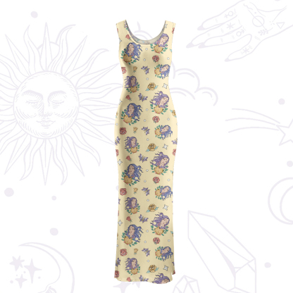 Purplehecate Virgo Spirit Zodiac Maxi Tank Beachwear Dress