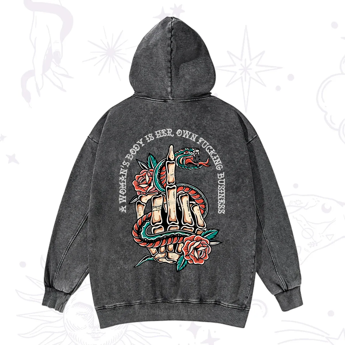 Purplehecate A Women’s Body Is Her Washed Hoodie