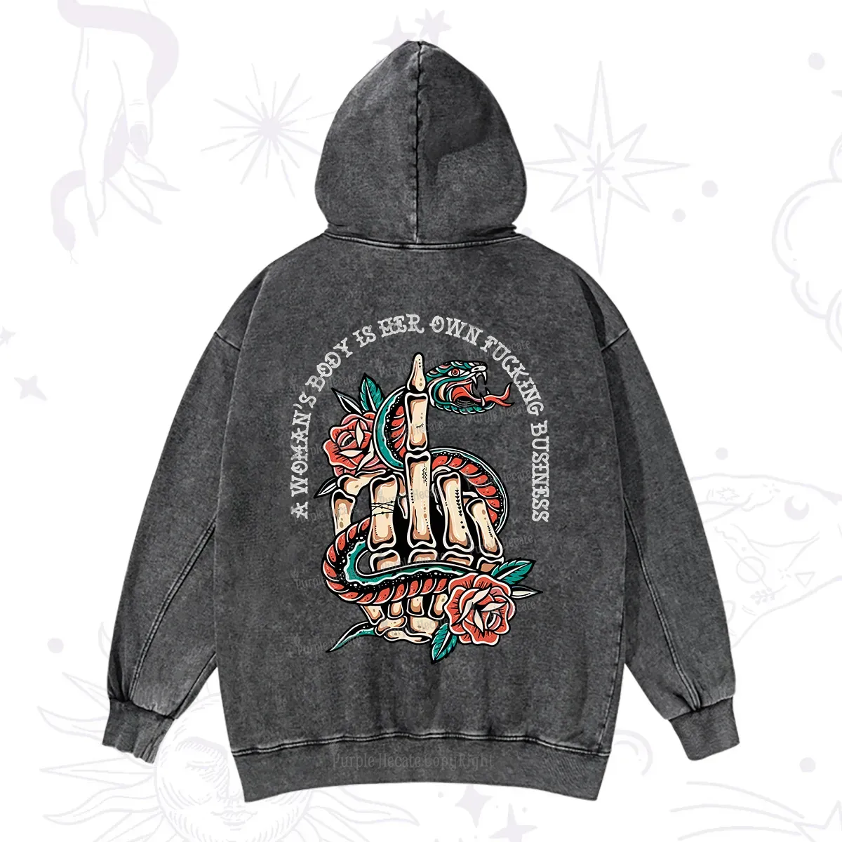 Magic Purplehecate A Women’s Body Is Her Washed Hoodie