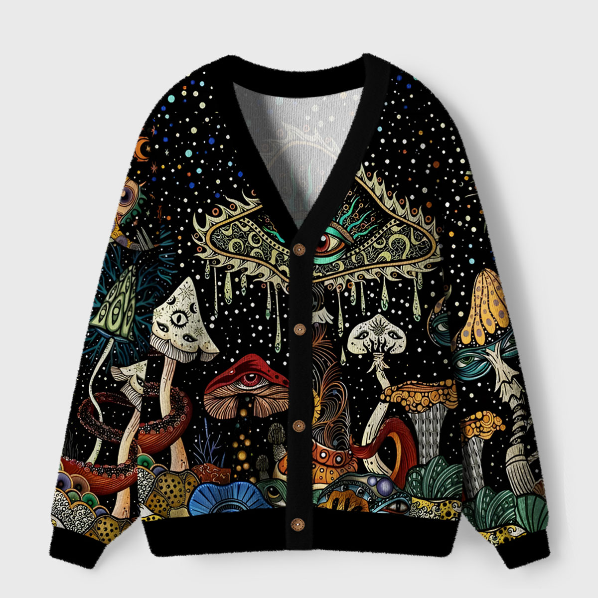 Purplehecate The Eyes of Nature Ugly Cardigan Sweaters