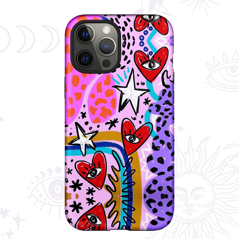 Purplehecate Cosmic Love Eyes Graffiti Phone Case