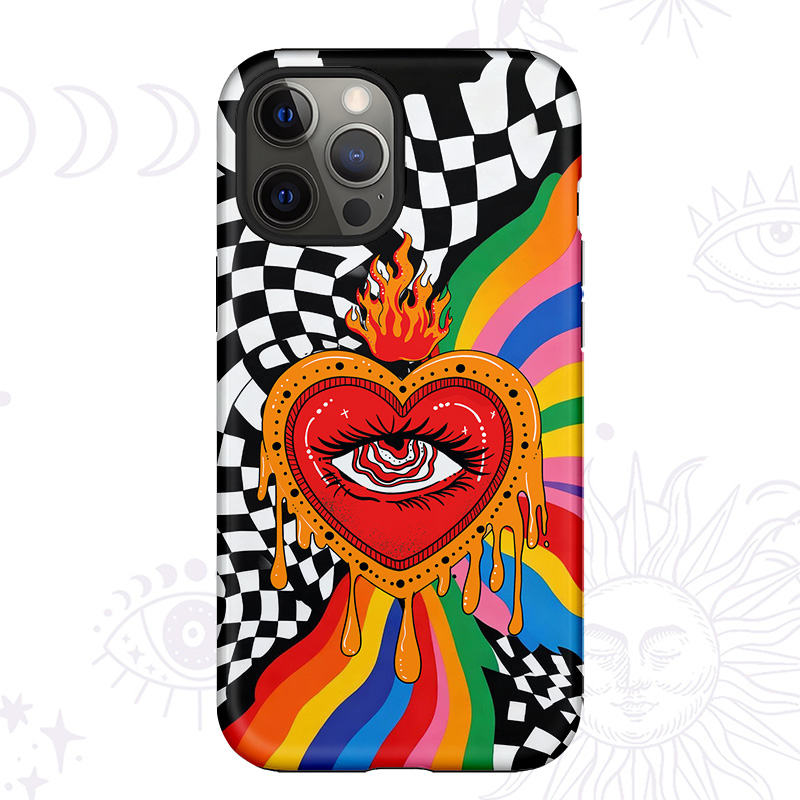 Purplehecate Trippy Rainbow Heart Eye Phone Case