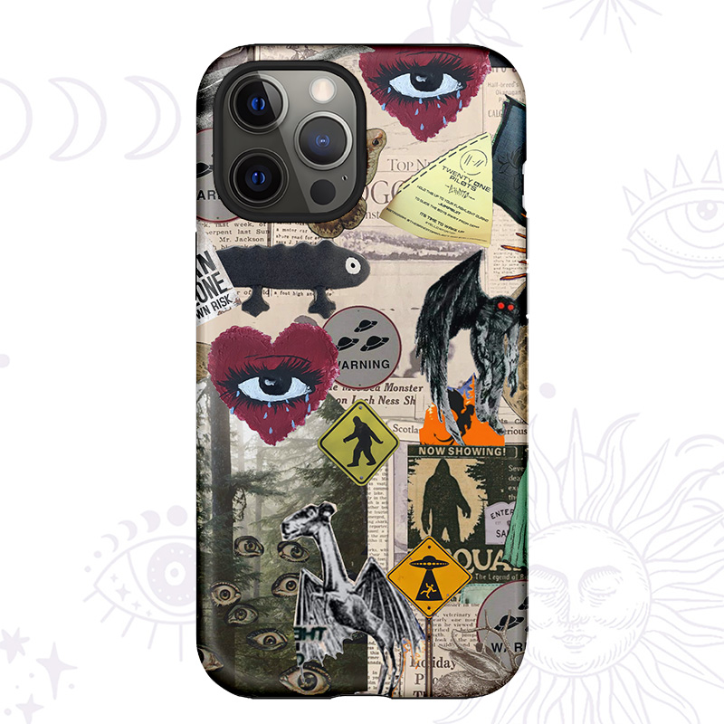 Purplehecate Cryptid Warning Collage Phone Case