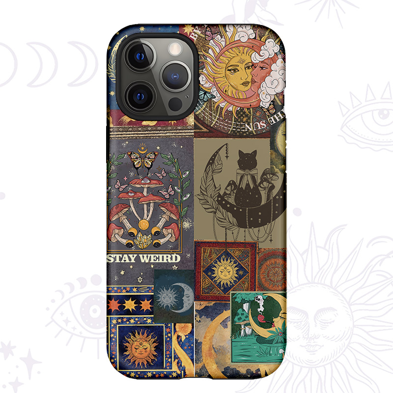 Purplehecate Starry Moon Patchwork for Cosmic Lovers Phone Case