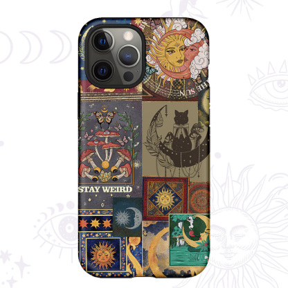 Purplehecate Starry Moon Patchwork for Cosmic Lovers Phone Case