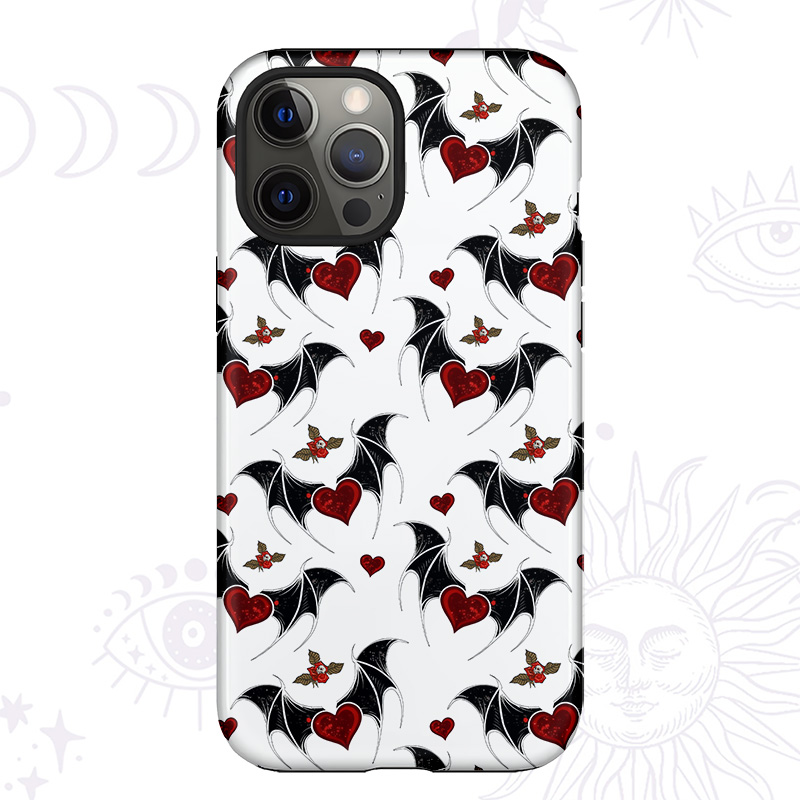 Purplehecate Dark Romance Bat & Heart Phone Case