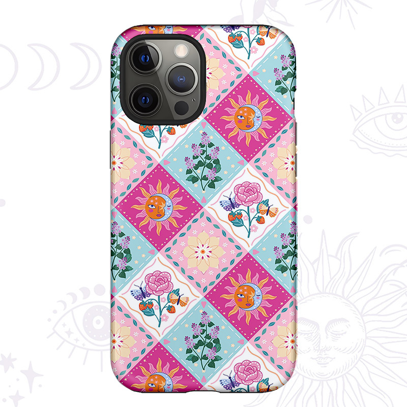 Purplehecate Celestial Sun & Moon Patchwork Phone Case