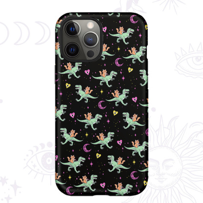 Purplehecate Witch Cat Rides the Dino Phone Case