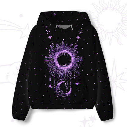 Purplehecate Radiance Of Sun And Moon All-Over Print Hoodie