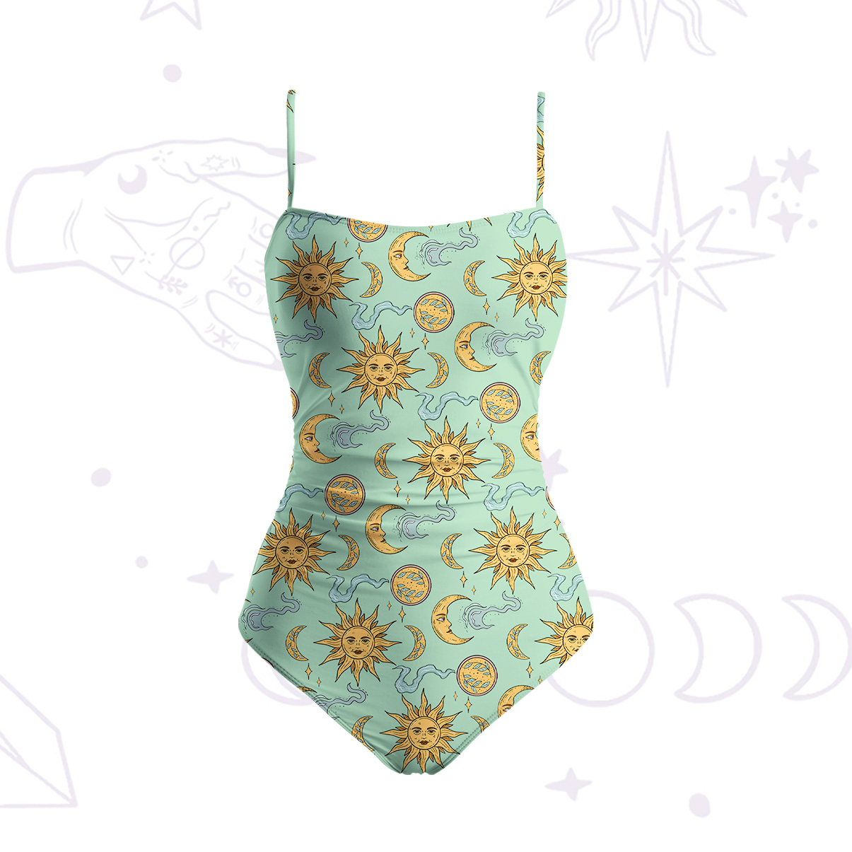 Purplehecate Magic of Sun and Moon Slim-Strap Swimsuit