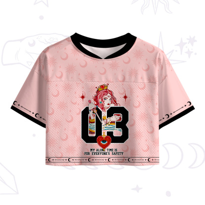 Purplehecate My Alone Time Is For Everyone's Safety Crop Sports Jersey