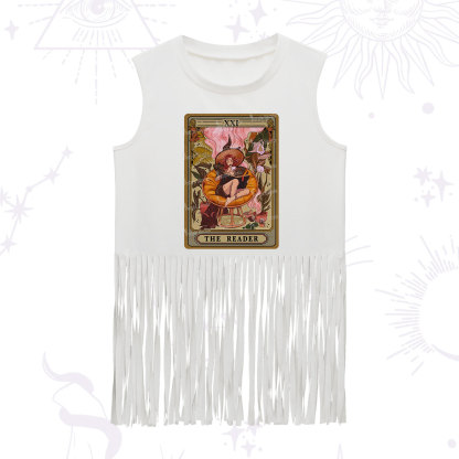 Purplehecate The Reader Tarot Card Fringe Tank Top