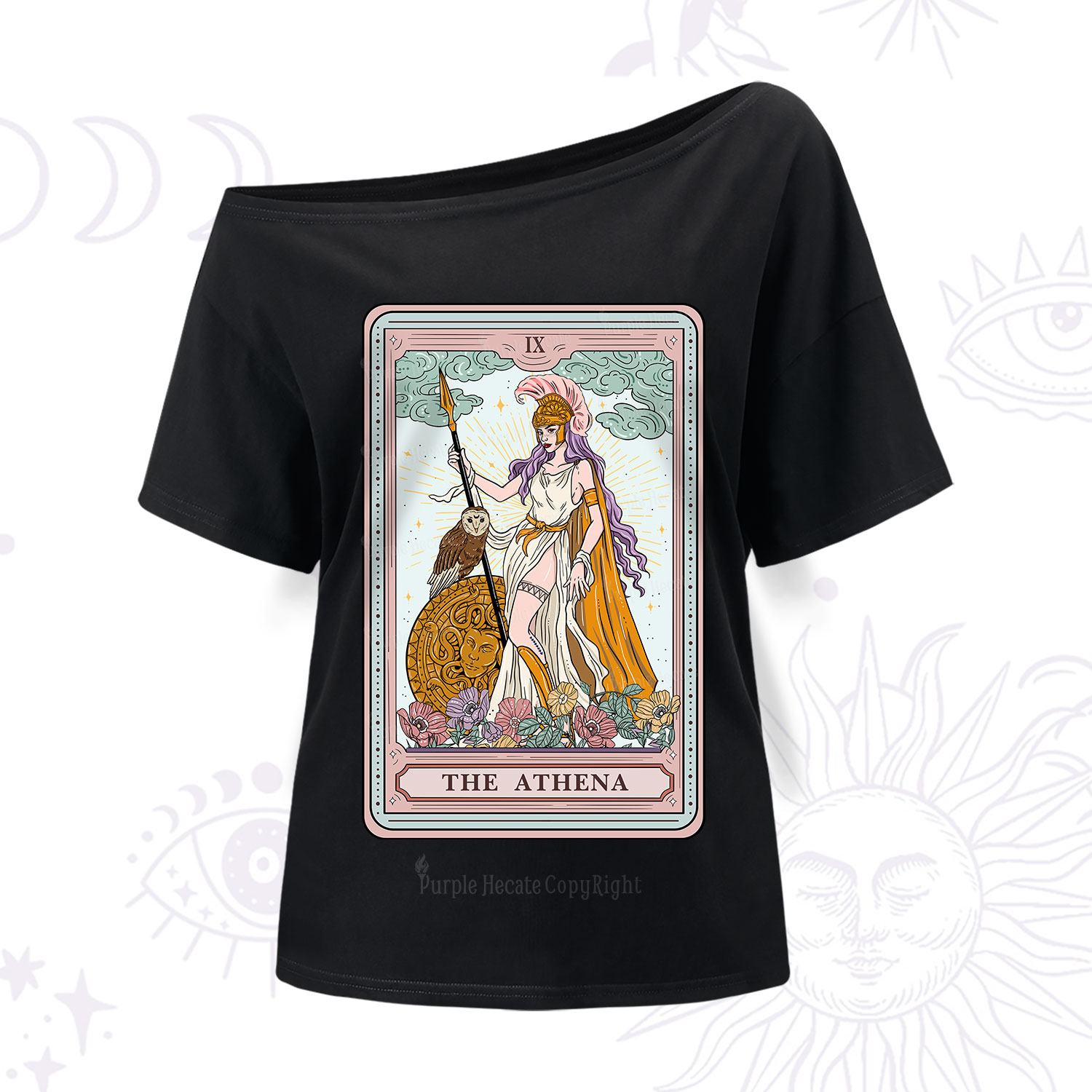 Purplehecate The Athena Tarot One Shoulder T-Shirt