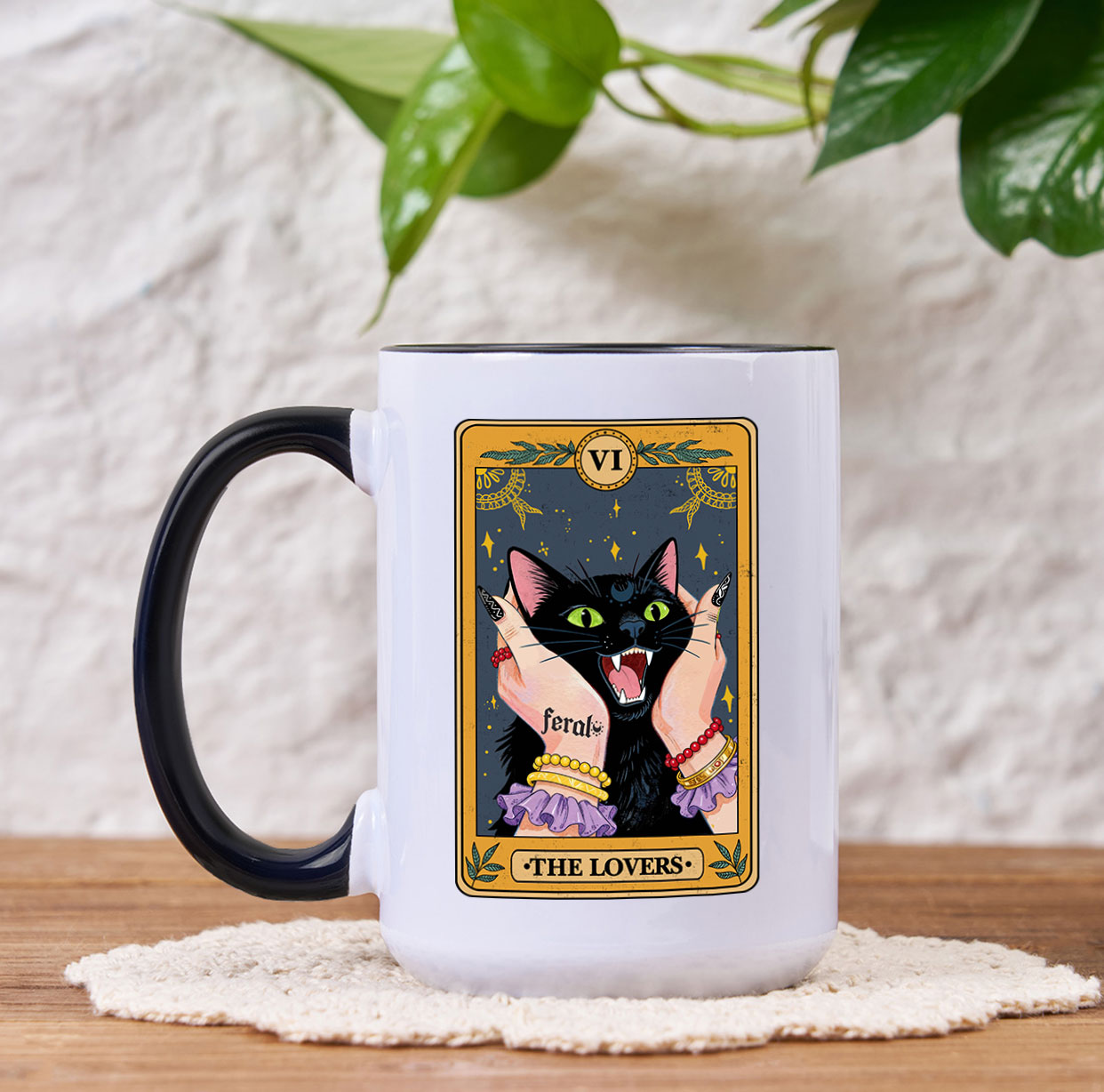 Purplehecate The Lovers Tarot Feral Cat Mug