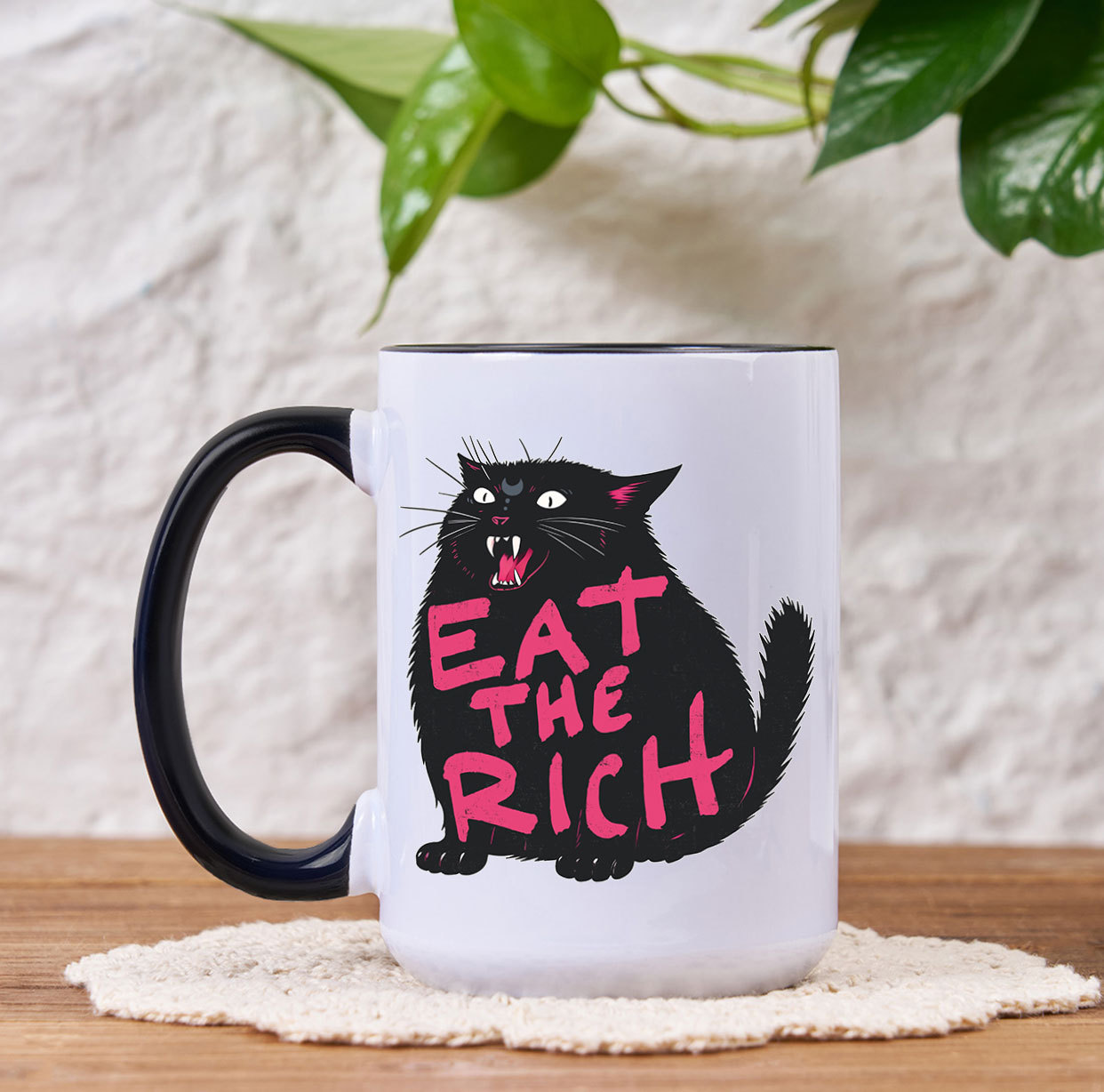 Purplehecate Eat The Rich Cat Mug