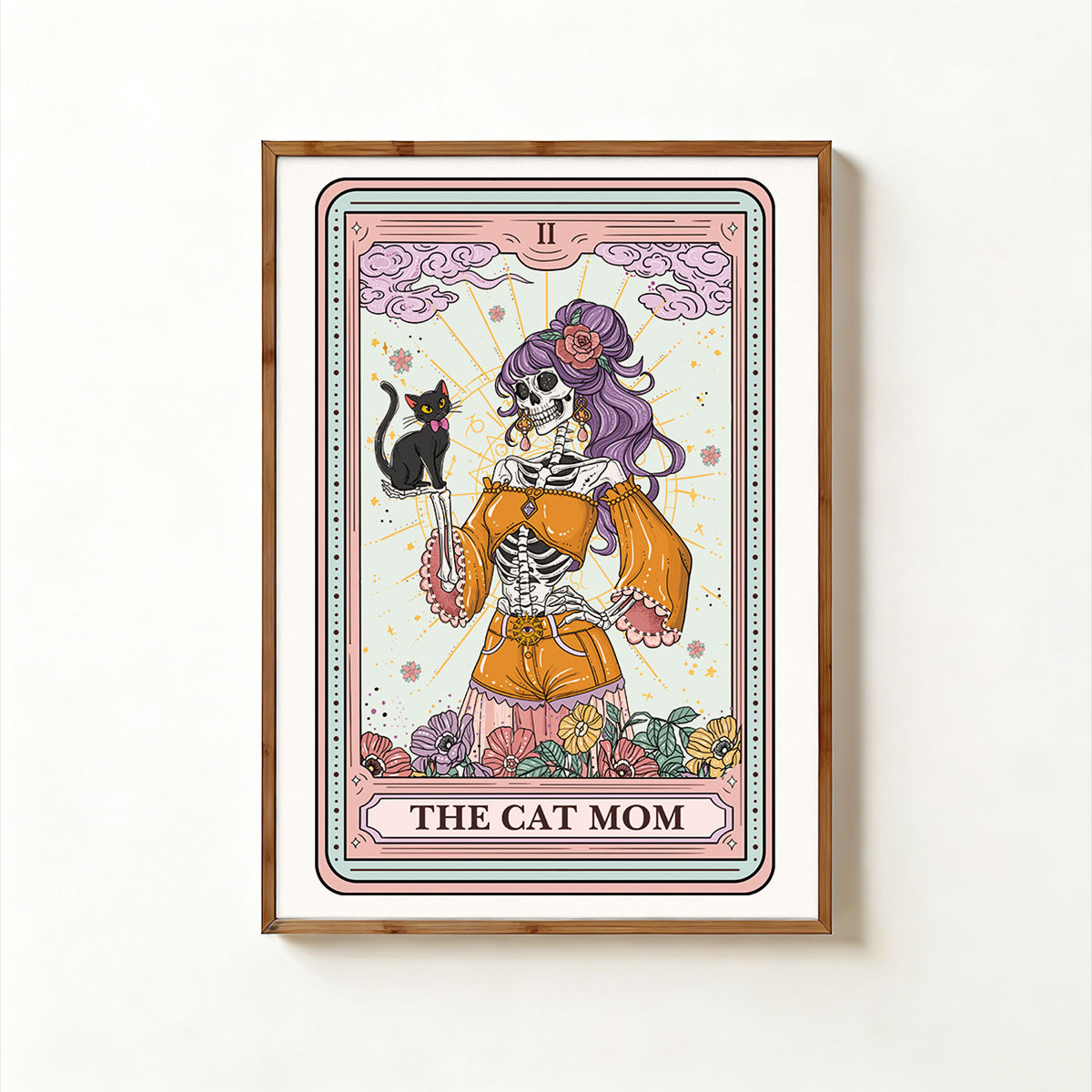 Purplehecate The Skeleton Cat Mom Tarot Card Unframed Poster