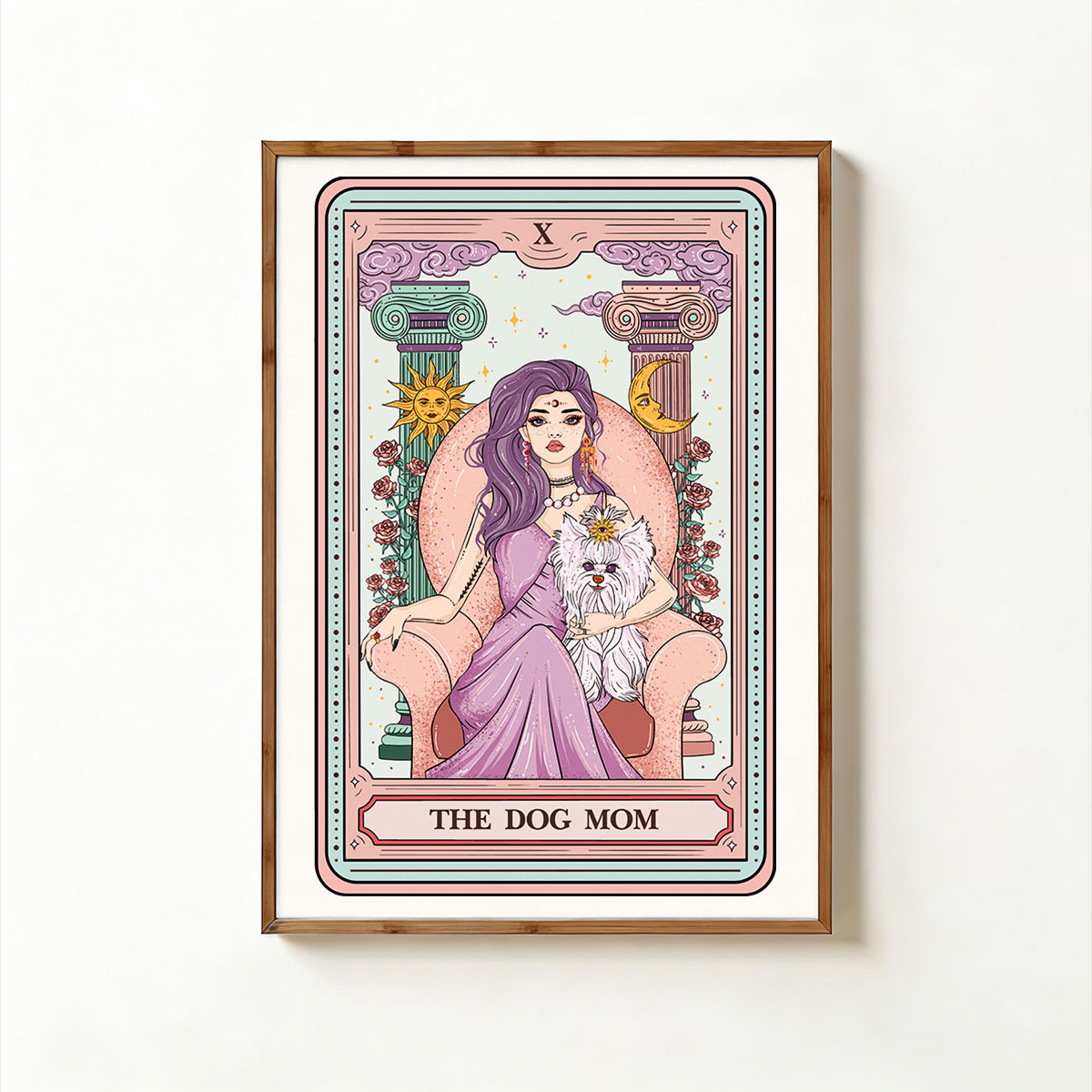 Purplehecate The Cute Dog Mom Tarot Card Unframed Poster