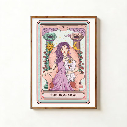 Purplehecate The Cute Dog Mom Tarot Card Unframed Poster