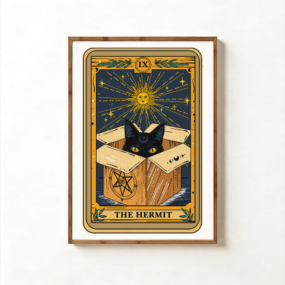 Purplehecate The Hermit Cat Tarot Card Unframed Poster