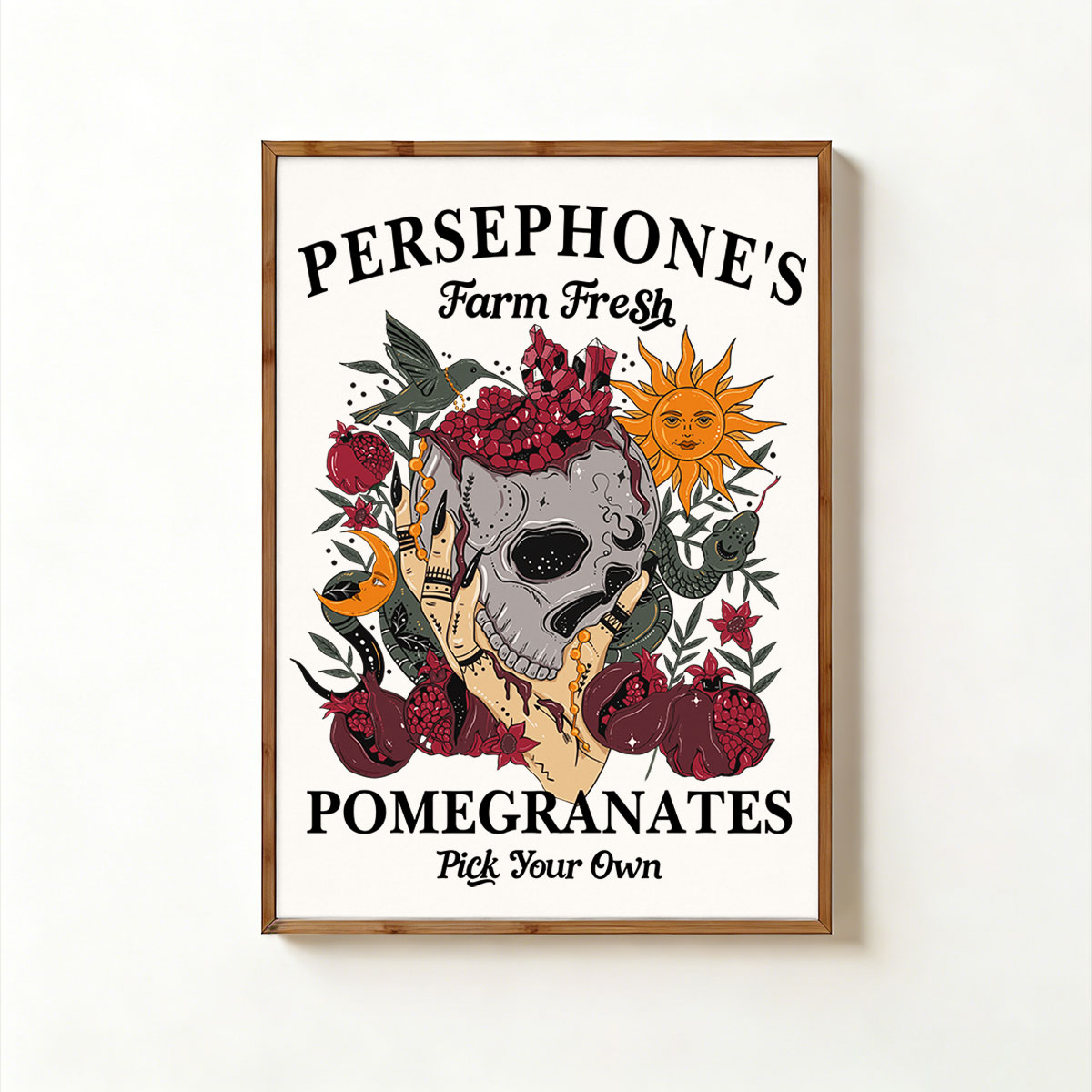 Purplehecate Persephone's Farm Fresh Pomegranates Pick Your Own Unframed Poster