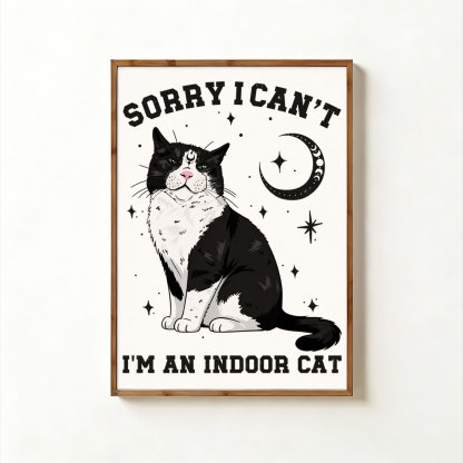 Purplehecate Sorry I Can't Go I'm an Indoor Cat Unframed Poster
