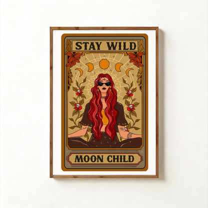 Purplehecate The Stay Wild Moon Child Oracle Card Unframed Poster