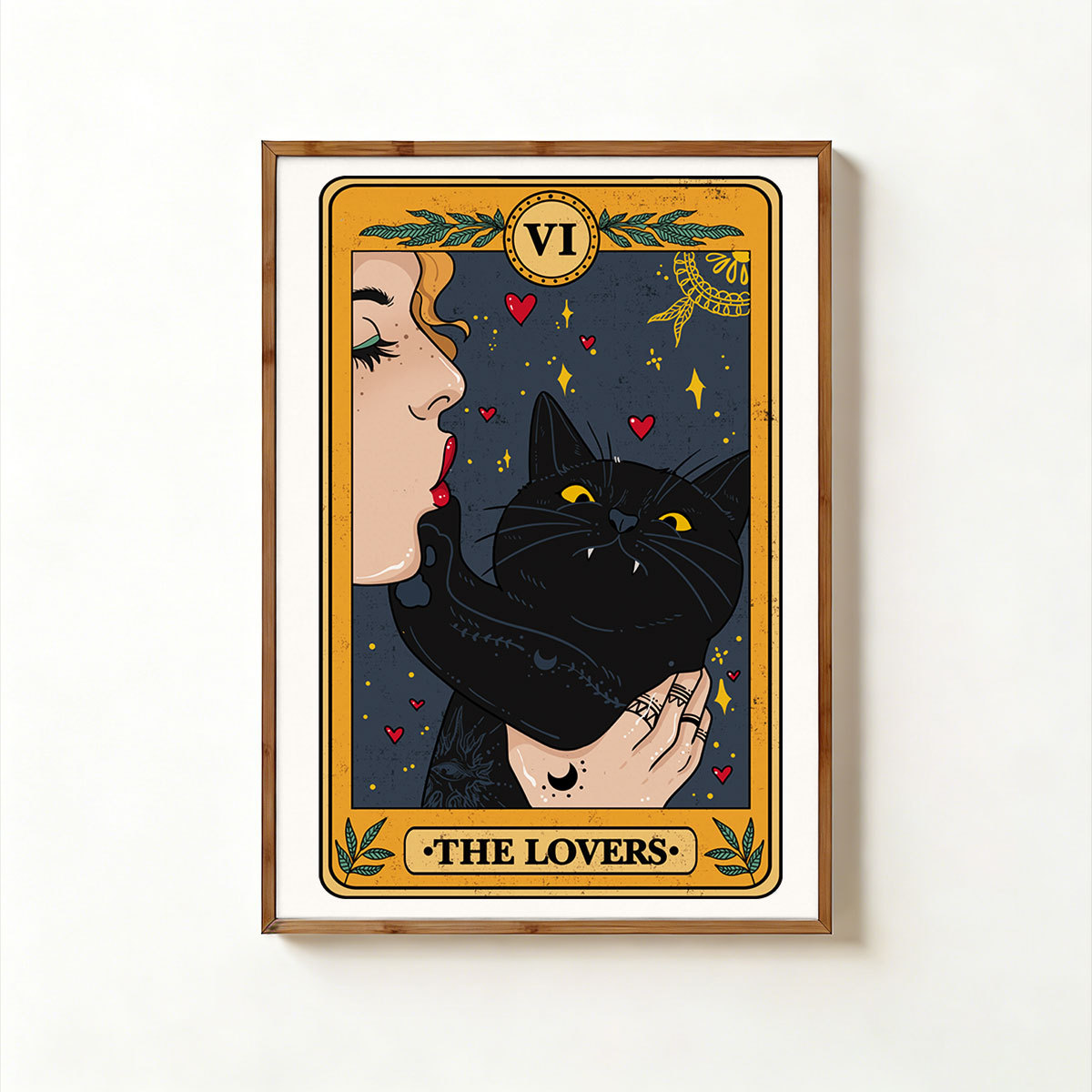 Purplehecate The Lovers Cat Tarot Unframed Poster
