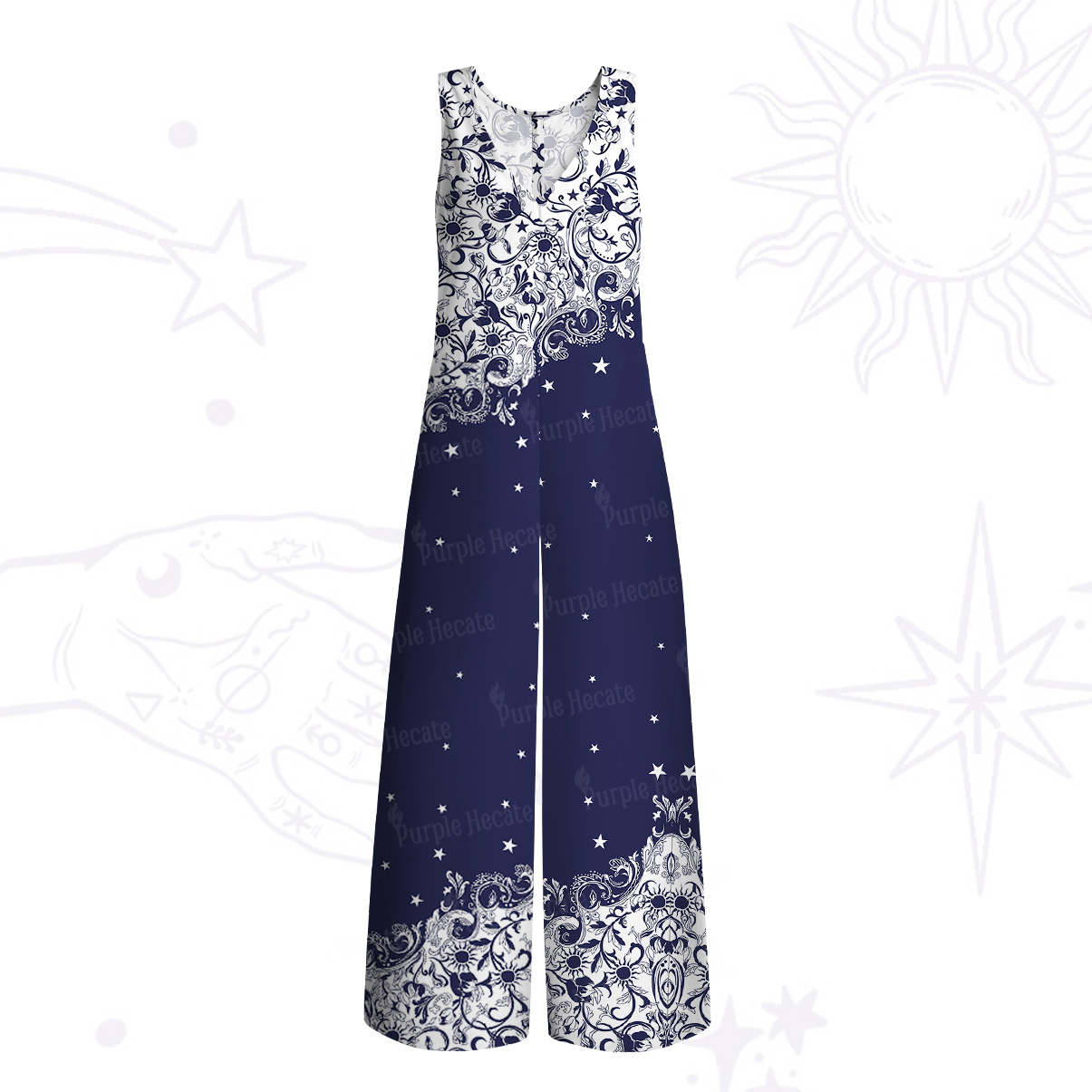 Purplehecate Midnight Star Wide Leg Jumpsuit