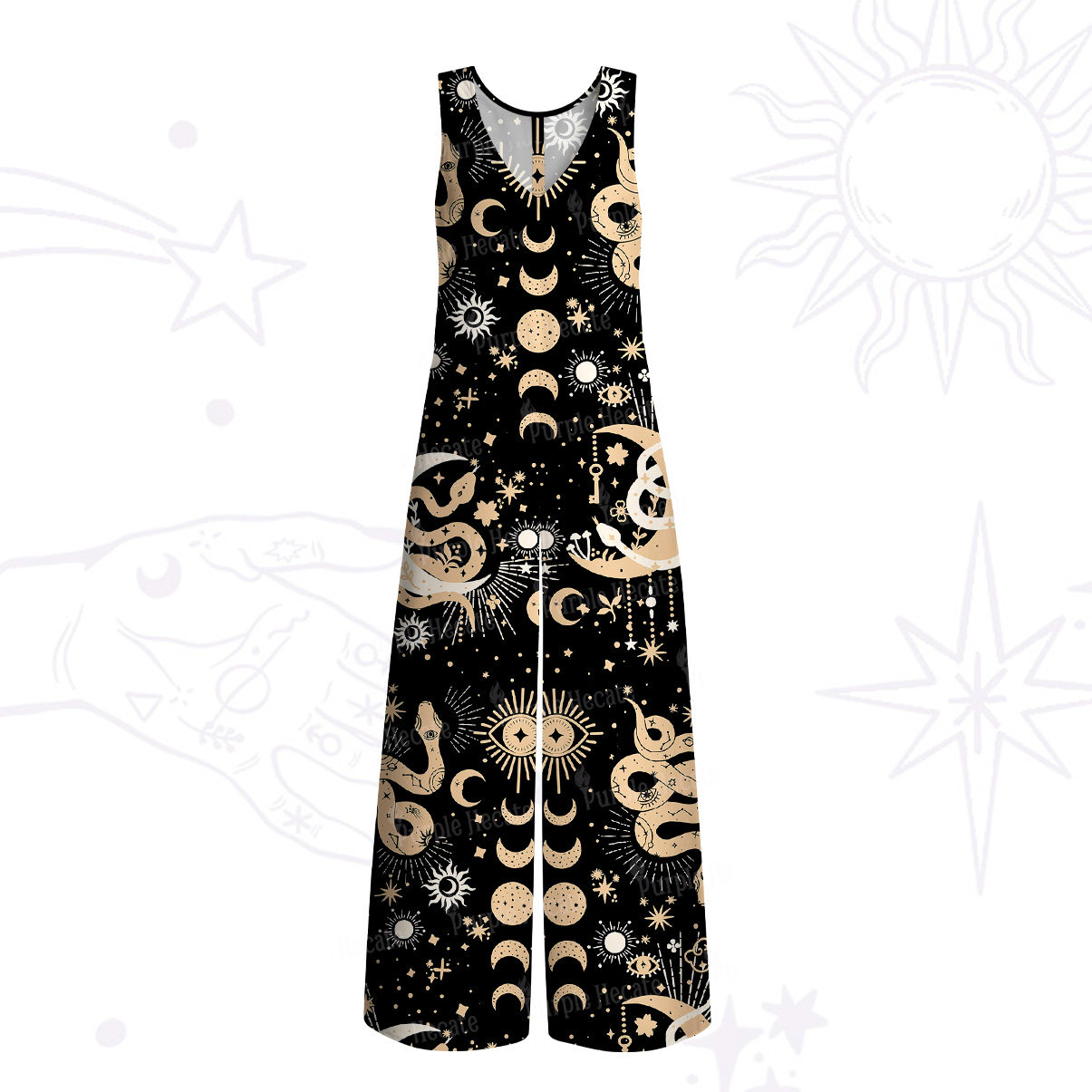 Purplehecate Divine Serpent Under the Moon Wide Leg Jumpsuit