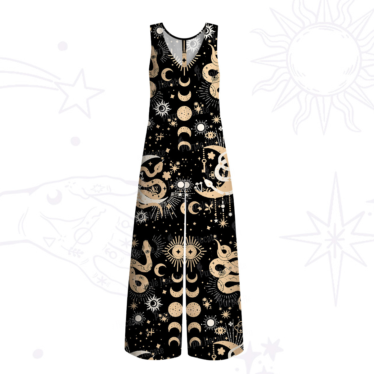 Purplehecate Divine Serpent Under the Moon Wide Leg Jumpsuit