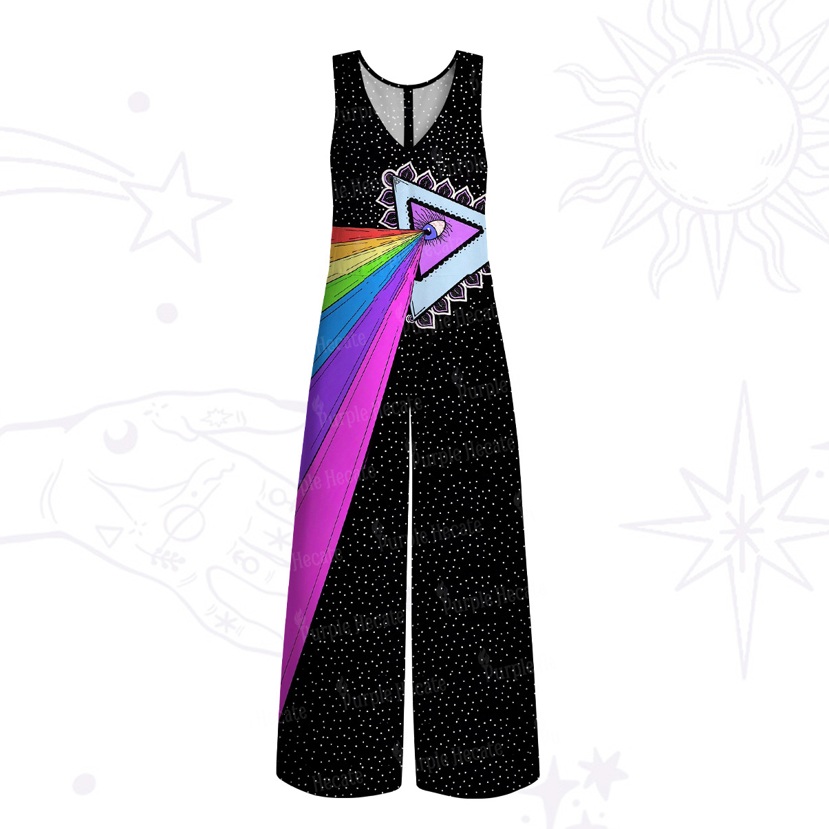 Purplehecate Prism of Rainbow Wide Leg Jumpsuit