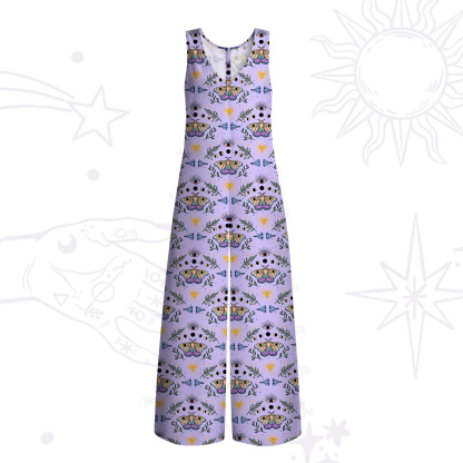 Purplehecate Luna Moth Witch Wide Leg Jumpsuit