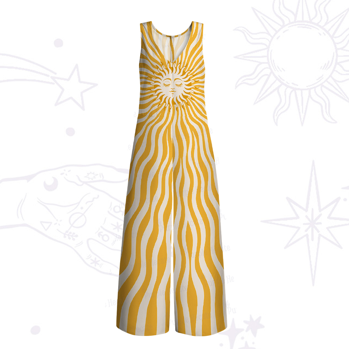 Purplehecate Radiance of the Sun Wide Leg Jumpsuit