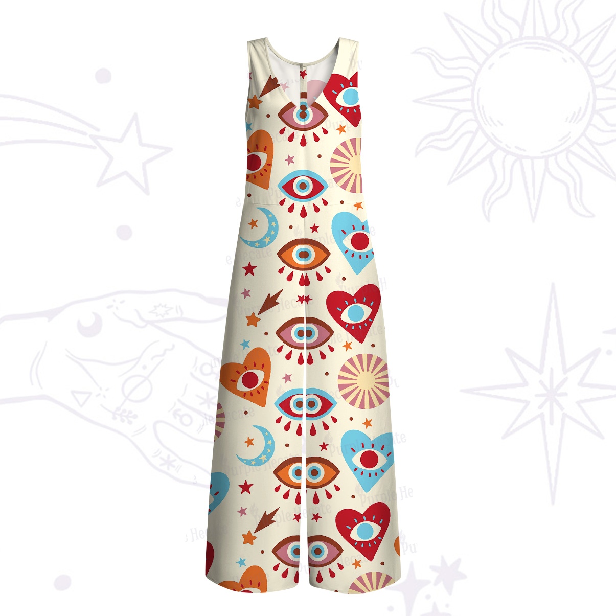 Purplehecate The Enchanted Eye of Love Wide Leg Jumpsuit