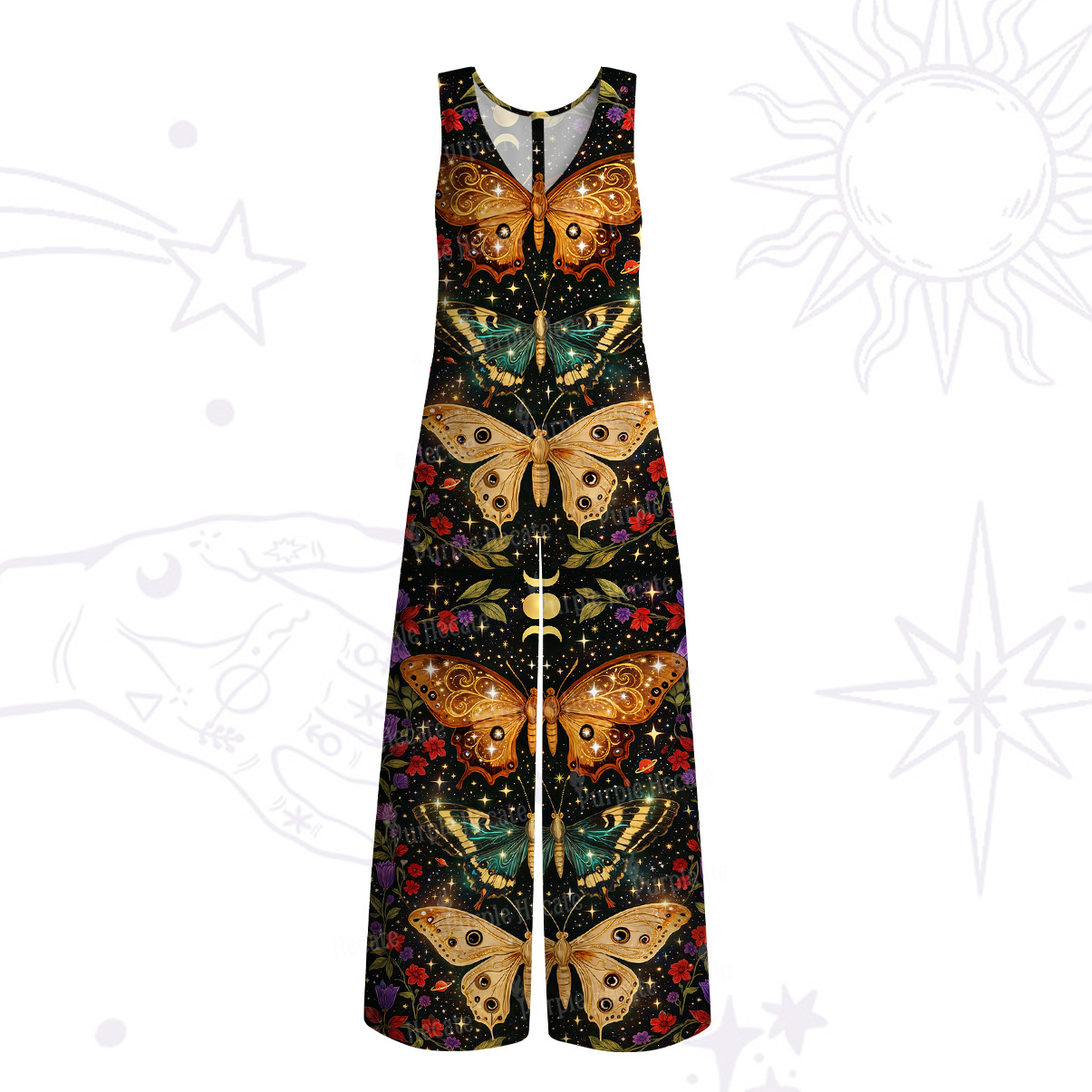 Purplehecate Mystic Butterfly Whisper Wide Leg Jumpsuit