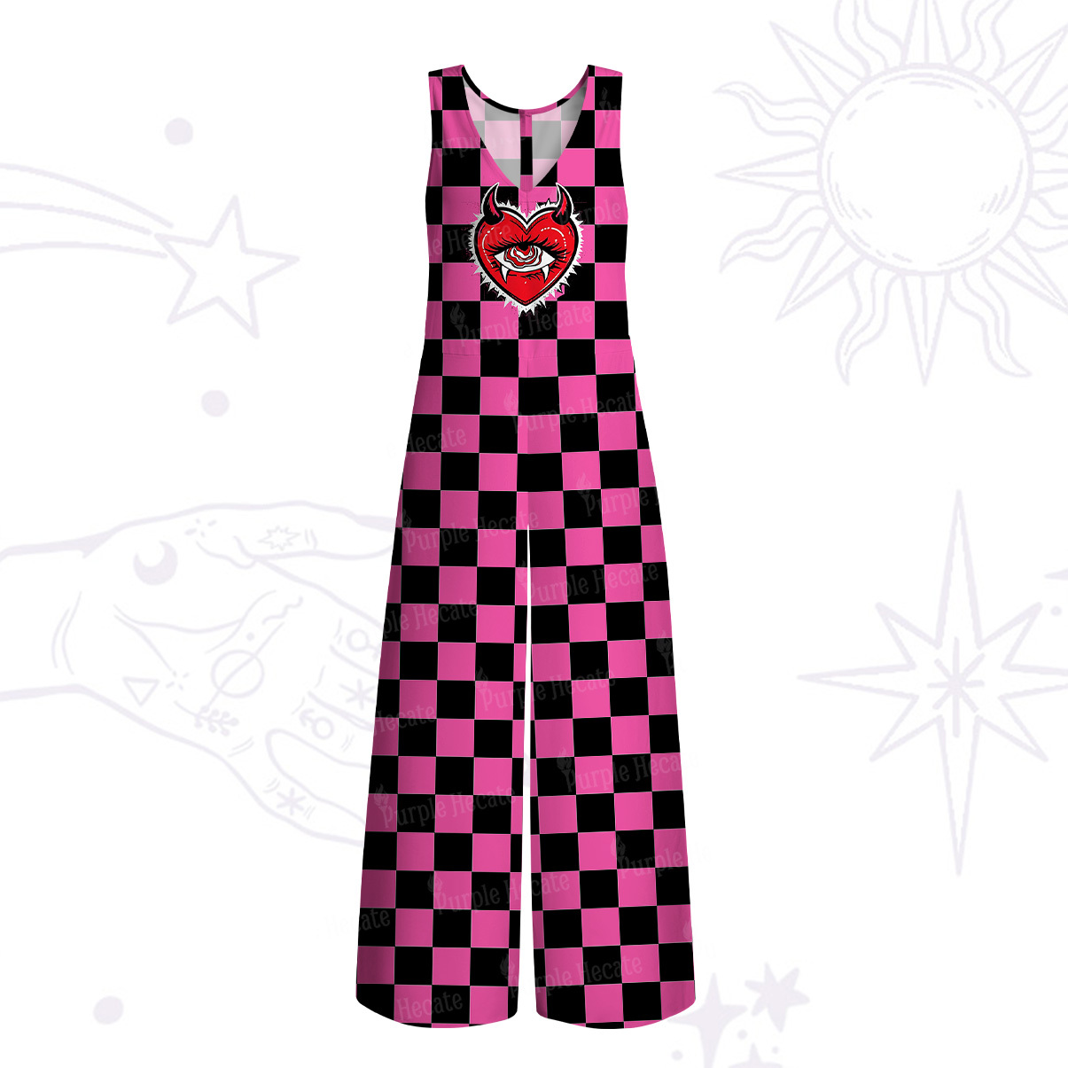 Purplehecate Heart of a Demon Wide Leg Jumpsuit