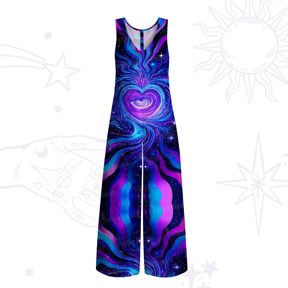Purplehecate Galactic Heart Wide Leg Jumpsuit