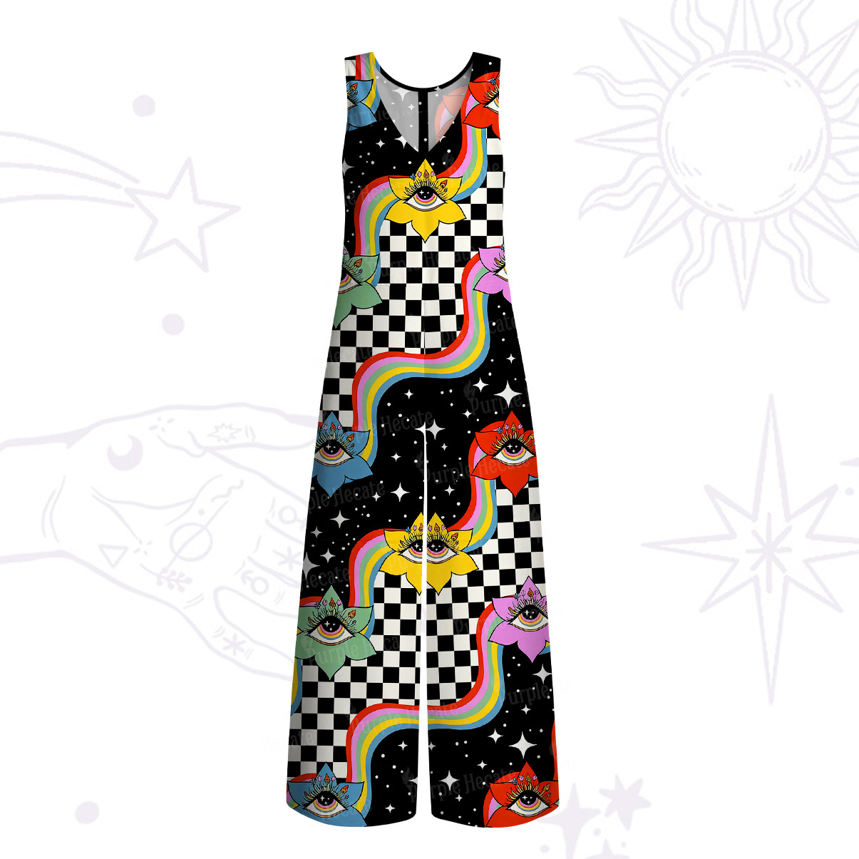 Purplehecate Enchanted Eye Blossom Wide Leg Jumpsuit